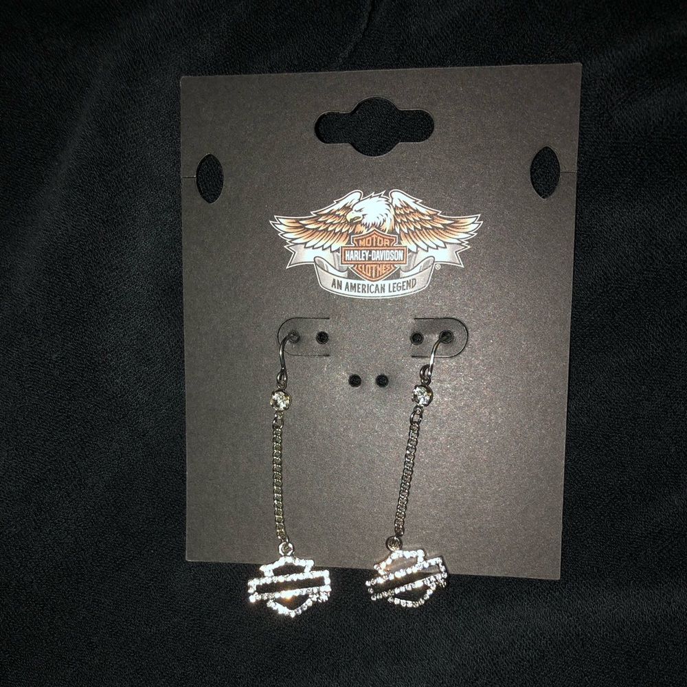 Harley-Davidson long dangle earrings